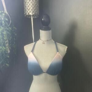 Blue and white ombre bikini